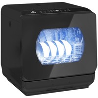 HOMCOM Worktop Dishwasher w/ 4 Place Settings 6 Programs, Black