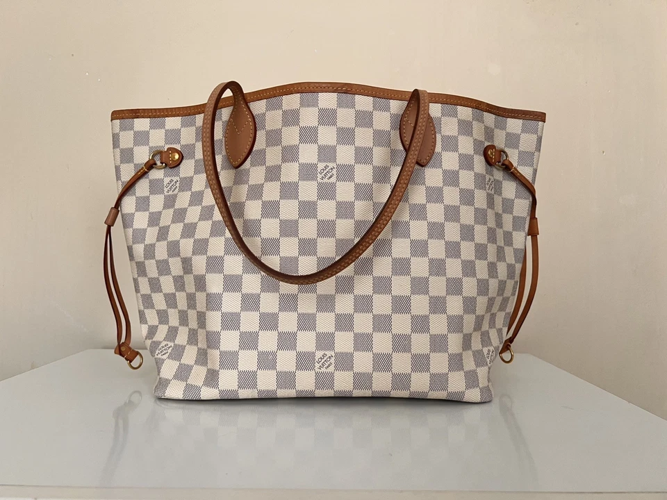 Louis Vuitton Neverfull GM Damier Azur Canvas Tote Bag Rose Ballerine Lining, photo 2 of 5