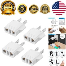 Lightweight 4 Pack to US Plug Adapter, Safe 220V to 110V Converter for Travel