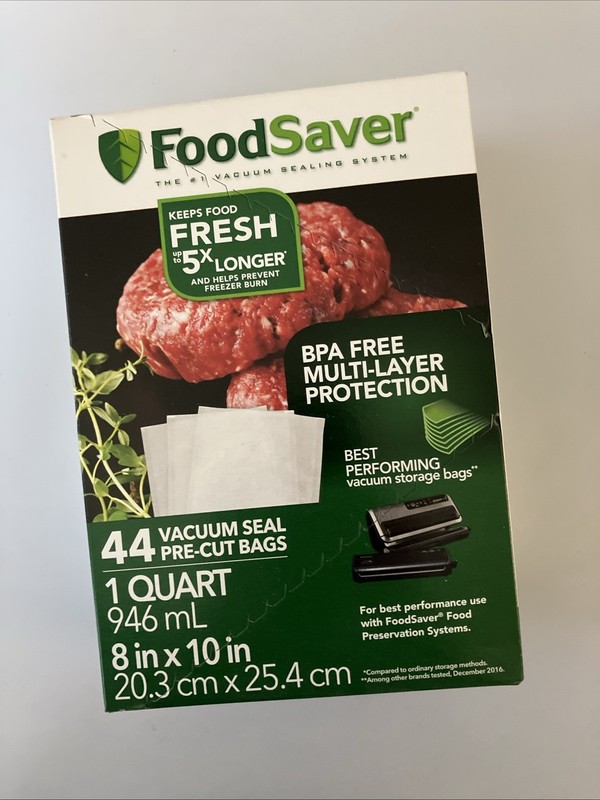 FoodSaver Vacuum Bags, Quart Size, 44ct Food Storage. BPA free. Seal Meal. NEW