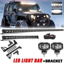 Windshield Brackets 50 Led Light Bar20 4 Pods For 2007-18 Jk Jeep Wrangler