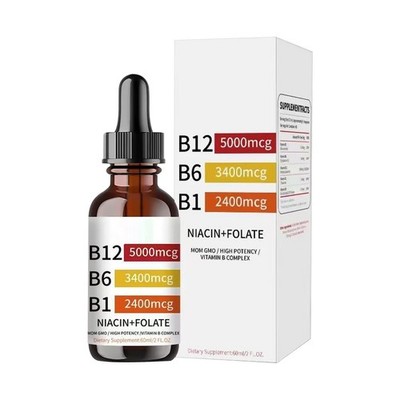 1-3 Pack Vitamin B12 Liquid Drops B12 Sublingual Vitamin B Complex Supplement 