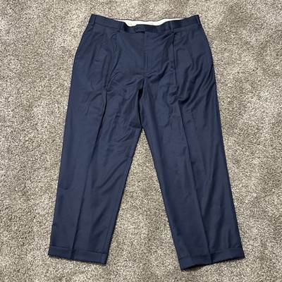 New! Paul Frederick Slate Blue Dress Pants 100% Worsted Wool  42W