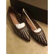 Linea Paolo Kalaia Noelle Chocolate Satin Women's sz 8 Flat shoes
