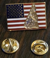 1 " U.S.A. Military American Forces Pipe Major Rank Insignia America Flag Pin