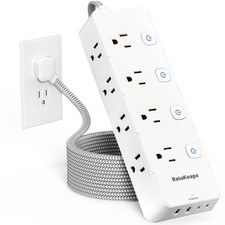 10 Ft Surge Protector Power Strip - 8 Widely AC Outlet 4 USB Ports 2 USB C , ...