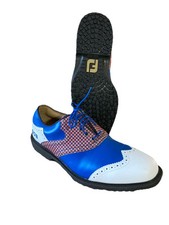 FootJoy Men’s Icon Golf Shoes Sz 8.5 New Blue Pink Wingtip Spikeless GOB