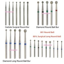 Dental Surgical Bur Round Carbide Diamond Bur Long Round Ball High Speed FG