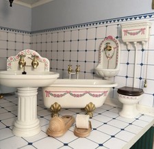 Dolls House Bodo Hennig Bathroom Suite With Wall Basin