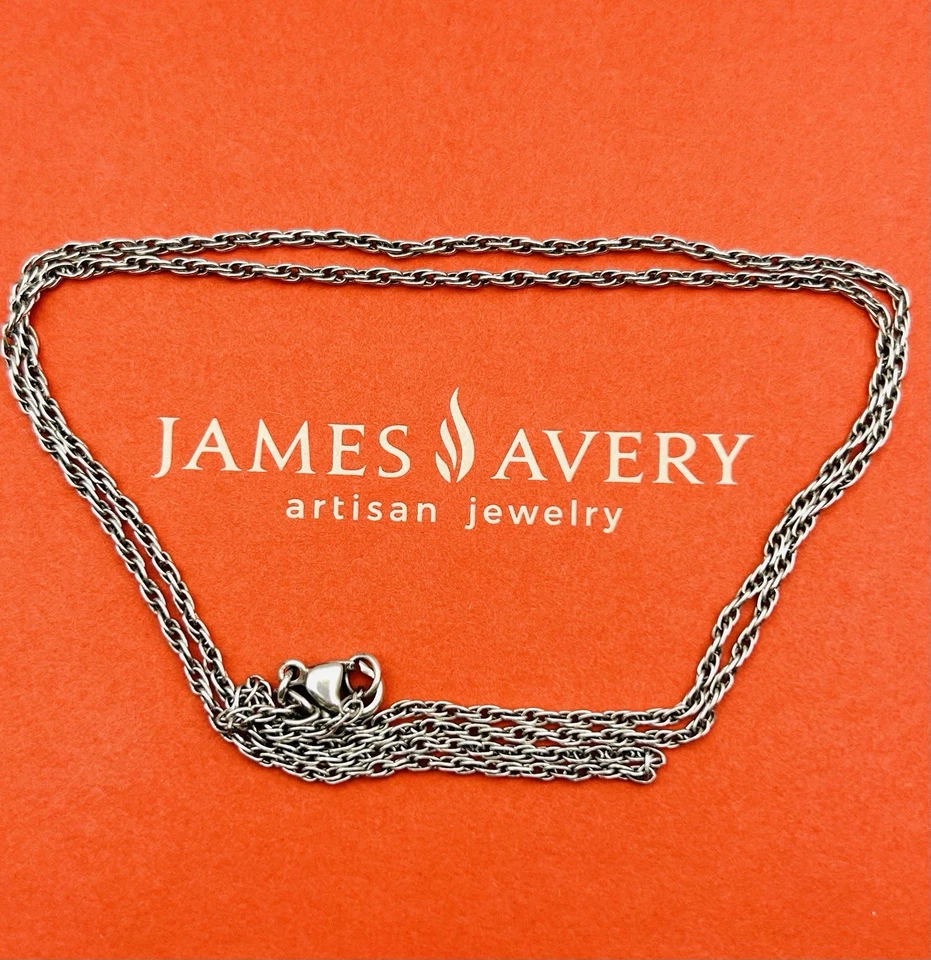 Collar de cadena de cuerda de plata esterlina James Avery de 25" 1,8 mm - 6,68 gramos Foto 2 de 4