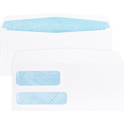 Business Source Double Window Envelopes No. 9 3-7/8''x8-7/8'' 500/BX White 36680