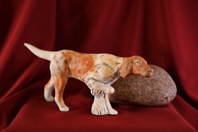 Vintage GUNDOG Retriever Pointer Setter Dog Figurine 3 1/4'' T X 7 1/8'' L #GD6