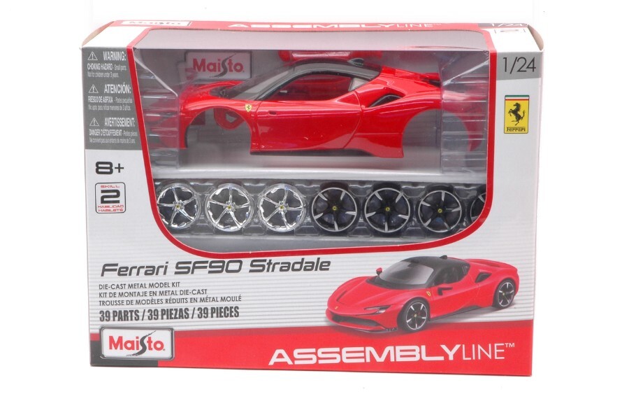 Ferrari Sf90 Stradale 2020 Red Die-Cast Metal 1:12 Model Kit 39137 MAISTO