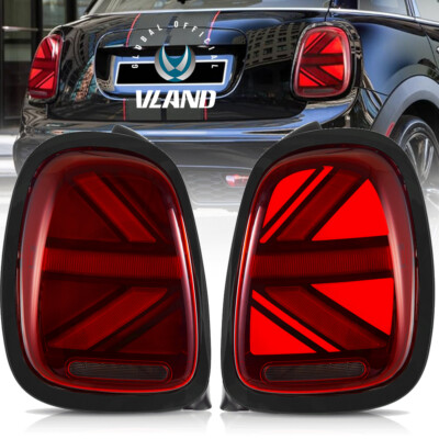 LED Red Black Trim Tail Lights For 2014-23 Mini Cooper F55 F56 -W/Startup L+R