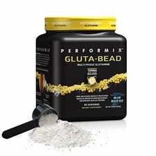 Performix GLUTA-BEAD | Time Release Glutamine Powder, Blue Razz (6 Bottles) 