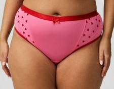Torrid Silky Pink Hearts Out Second Skin XO Back Thong Panty Plus Size 1X, 14/16