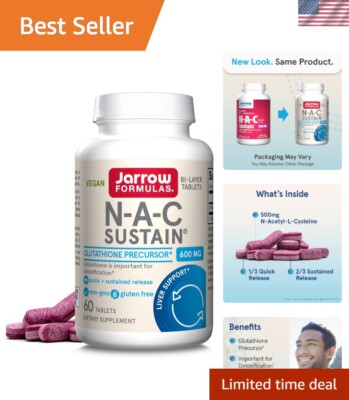 NAC Sustain 600 mg Sustained Release Tablets for Optimal Liver Function 60 Count