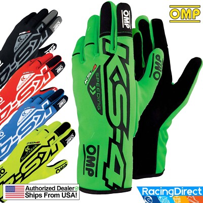 OMP - KS-4 Karting Gloves | Go Kart Racing Gloves | Youth & Adult Sizes