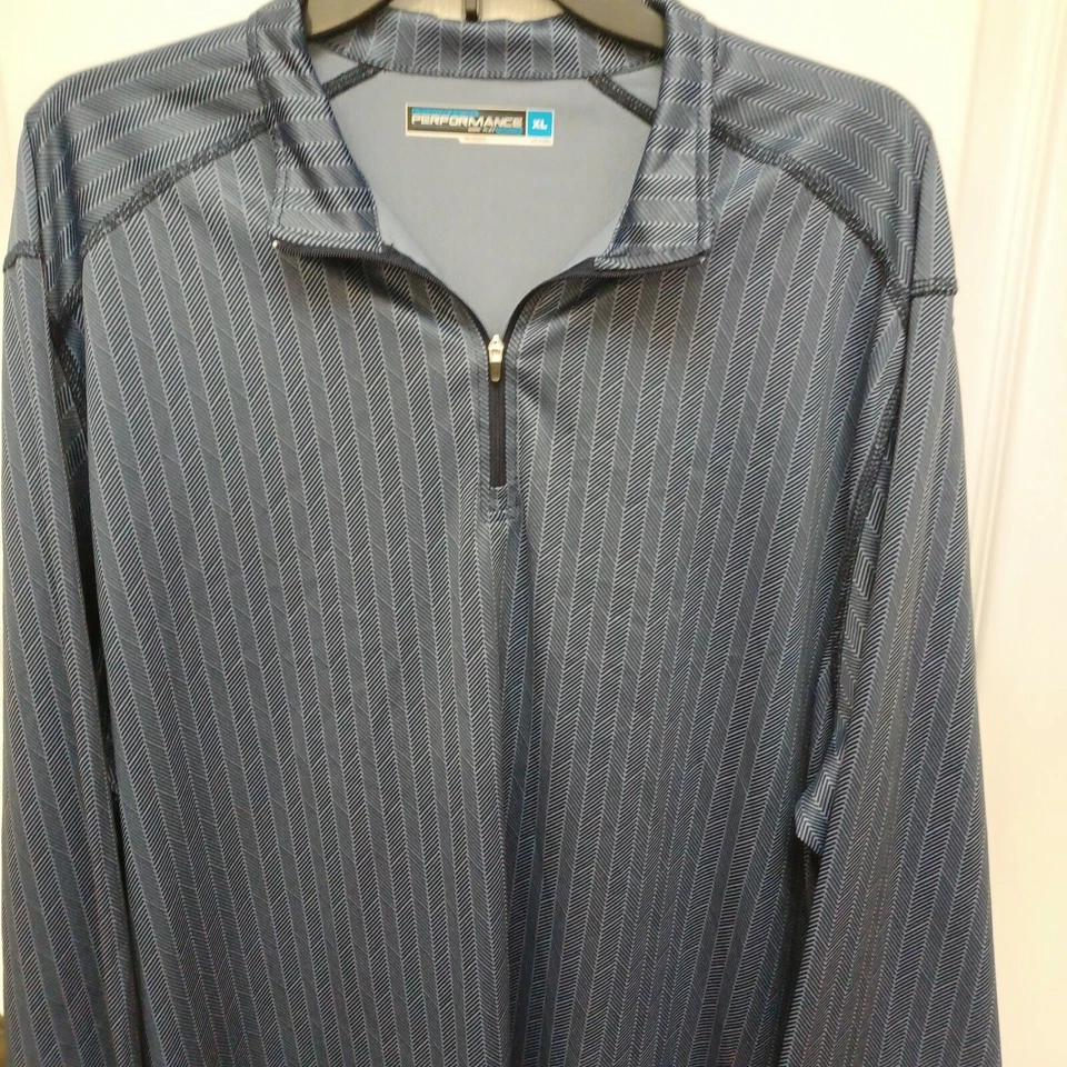 CAMISA HOMBRE ROUNDTREE & YORKE PERFORMANCE AZUL MANGA LARGA 1/4 CREMALLERA AZUL XL Foto 2 de 4