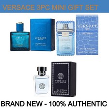 3pc Mini Gift Set Versace Eros Men, Man Eau Fraiche, Pour Homme, 5ml/0.17oz,NEW