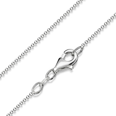 MATERIA Kugelkette 925 Sterling Silber - Damen Halskette 1,2mm in 40-120cm