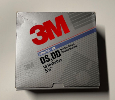(10) 3M High Density Diskettes Floppy Disks DS DD 5 1/4'' 5.25'' Disk IBM