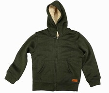 Weatherproof Vintage 1948 Boy's Sherpa-Lined Full Zip Hoodie Army Heather