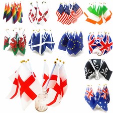 Handheld Country Flag Mini Desktop 20x14 Waving Party Small Stick England GB USA