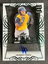 2021 Leaf Trinity CLEAR GREEN PROSPECT ROOKIE AUTO Hedbert Perez 58/75