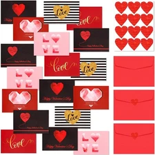 Yexiya 240 Sets Mini Valentine's Day Cards Assortment Bulk Love Heart Classro...