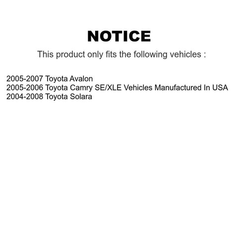 For Toyota Camry Avalon Solara Front Rear Ceramic Pad Coat Disc Brake Rotors Kit - Picture 2 of 18