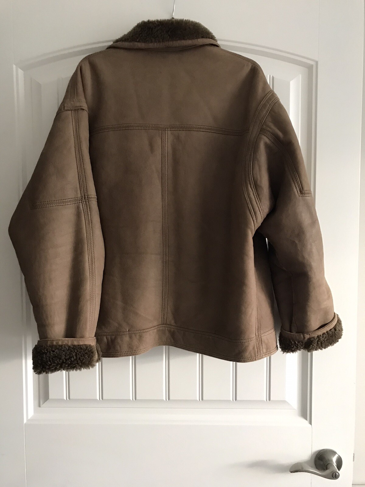 REAL SHEARLING LEATHER BUTTON UP POCKETS MEN'S JA… - image 7