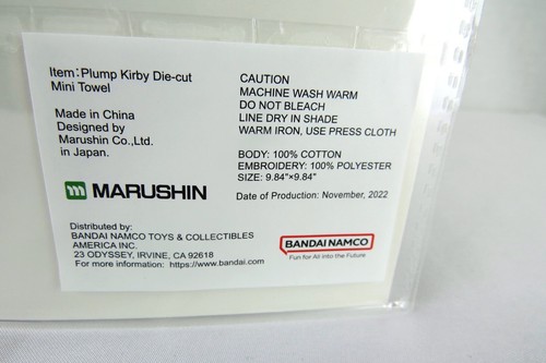 Mini toalla troquelada Kirby Plump 10"" x 10"" Bandai Namco MARUSHIN BNIP sellada - Imagen 3 de 4