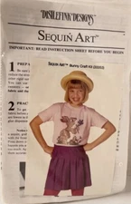 Vintage Distlefink Designs Sequin Art Kit 33353 Bunny Rabbit Craft Embellishment