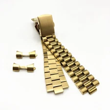18 19 20 21 22mm Curved End Metal Bracelet Stainless Steel Watch Band Strap