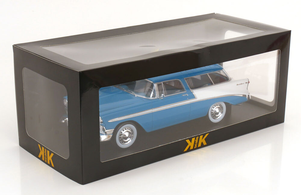 1:18 KK SCALE Chevrolet Bel Air Nomad Custom Red & White 1956