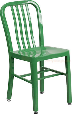 Mid-Century Green 'Navy' Style Dining Chair Cafe Patio Restaurant In-Outdoor