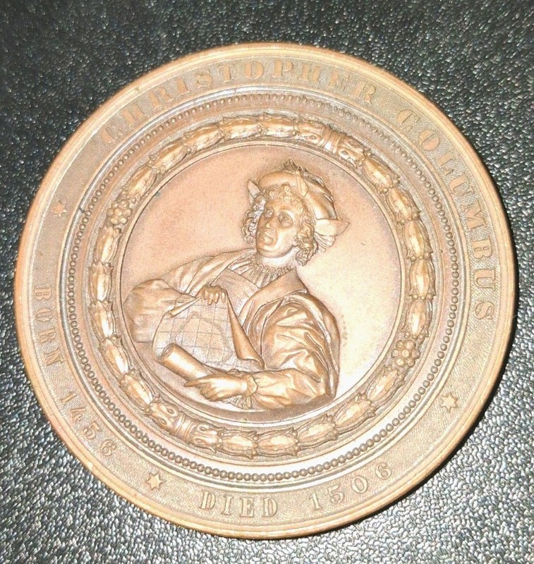 1893 RARE! Columbian Exposition Large Bronze Commemorative Coin! AMAZING COND!
