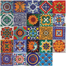 24Pcs Tile Stickers 3.93X3.93 Inch Bohemian Style Peel and Stick Tile Stickers D