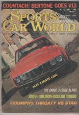 Sports Car World 1971 Oct Chevrolet Corvette Zugato Pantera Countach Aston Marti