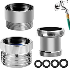 3Pcs Brass Faucet to Hose Adapter with Aerator, Sink Hose Adapter Set with Washe