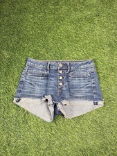 American Eagle Outfitters Super Stretch Cut Off Denim Shorts Blue Size 4 Distre  