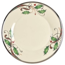 Lenox Holiday Nouveau Platinum Cream Accent Luncheon Plate 3821351