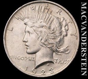 1923 Silver Peace Dollar - Choice Gem Brilliant Uncirculated  Lustrous  #L7552
