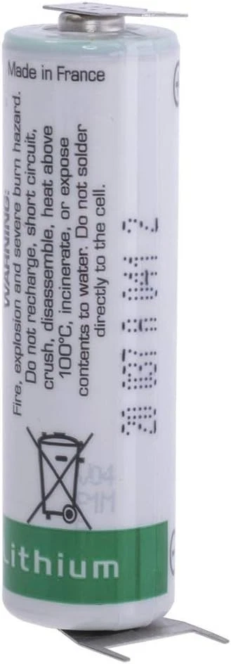 Pile SAFT LS-14500 3.6 V Lithium Thionyl Chloride 3PF picots à souder 3 Contacts - Photo 2/4