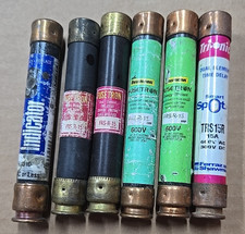 Lot of 6 15 Amp 600 Volt Mixed Fuses
