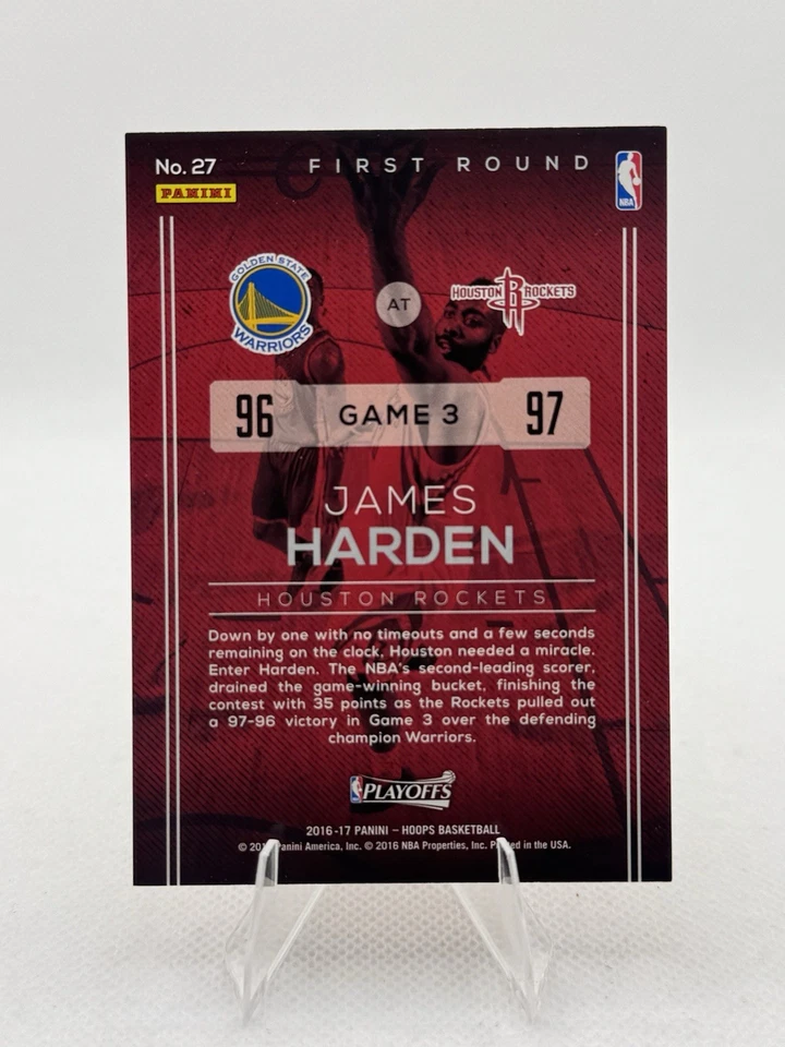 JAMES HARDEN 2016-17 PANINI HOOPS ROAD TO THE FINALS CARD #27 #’d 1465/2016 SP - Image 4 of 4