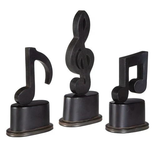 SET OF THREE INDUSTRIAL INSPIRED FORGED METAL MUSIC NOTES 19280 - Picture 3 of 5
