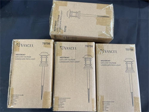 Four (4) Vaxcel Westmont LED Low Voltage Landscape Path Light, Black - T0756 NEW - Picture 1 of 3