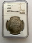 1884 NEW ORLEANS MINT MORGAN SILVER DOLLAR / NGC MS 66+ NICE LOOKING COIN.